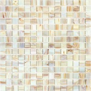 Celestial Glossy Beige 12 in. x 12 in. Glass Mosaic Wall and Floor Tile (20 sq. ft./case) (20-pack)
