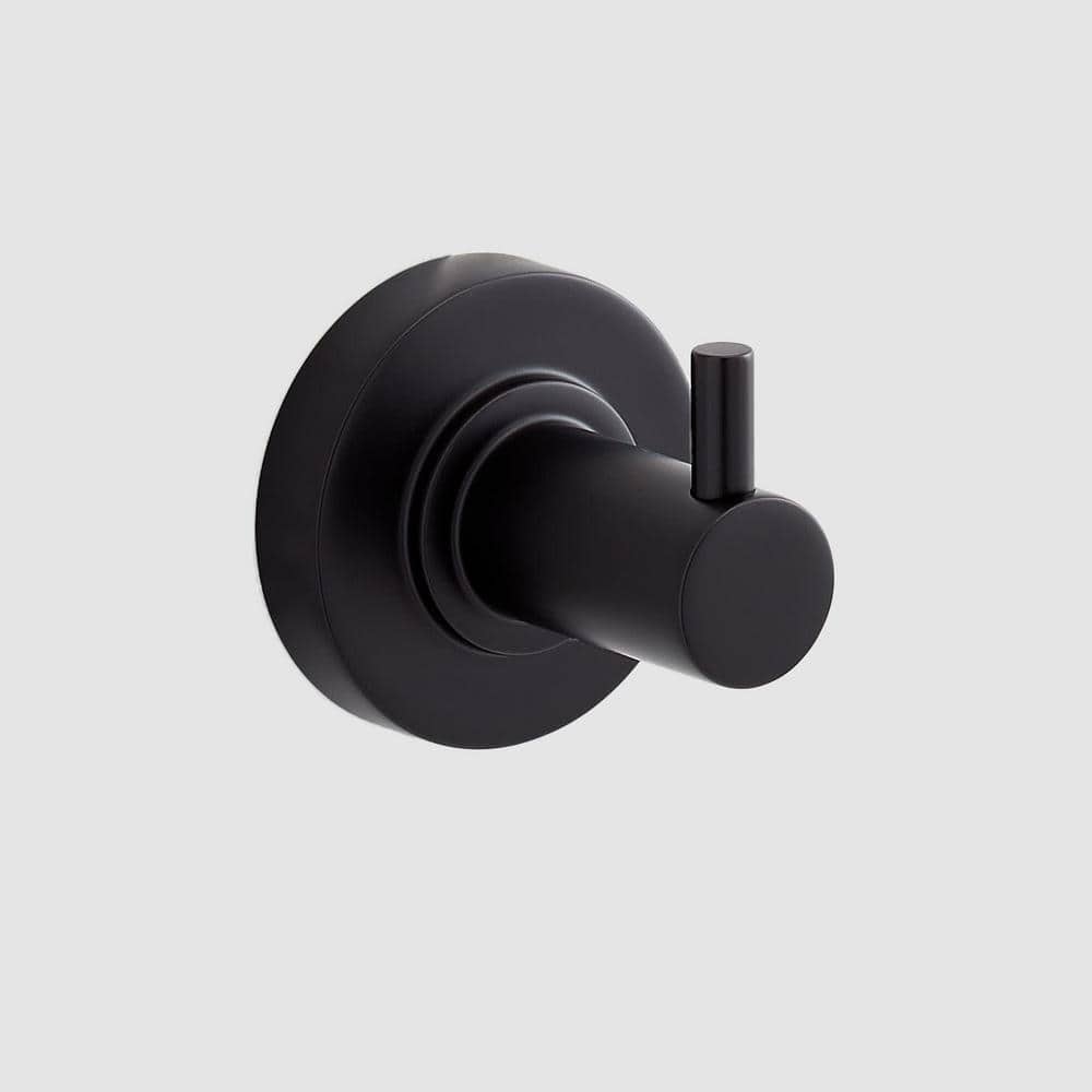 Matte Black Modern Metal Single Robe Hook