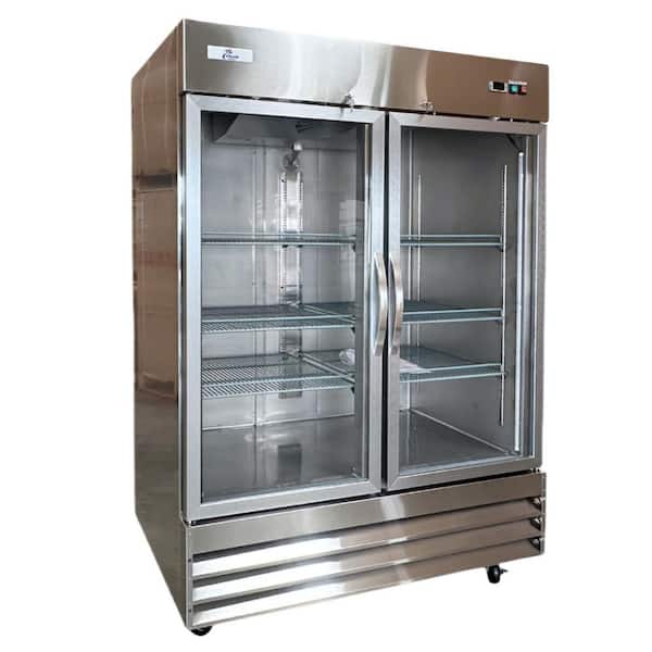 54 in. W 47 cu. ft. NSF Frost Free Defrost Commercial Upright Freezer Glass Door Merchandiser Display in Stainless Steel