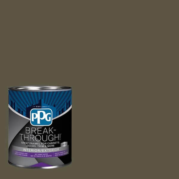 Break-Through! 1 qt. PPG1028-7 Walnut Grove Satin Interior/Exterior Door, Trim and Cabinet Paint