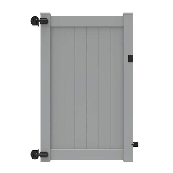 Barrette Outdoor Living Bryce 4 ft. x 6 ft. Gray Privacy Vinyl Fence Gate