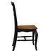 High Ladderback Oak and Black Wood Side Chair Pair