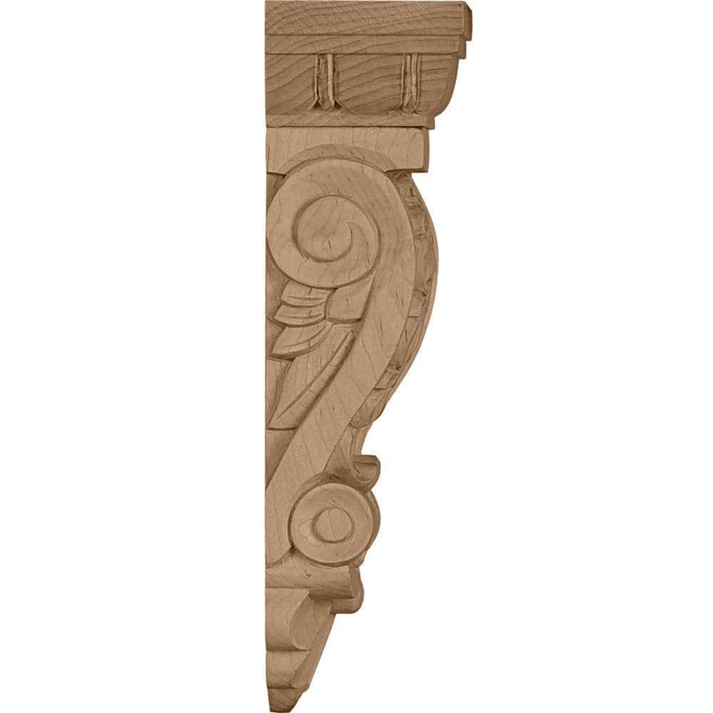 Lindenwood Thin Flowing Acanthus Carved Wood Corbel