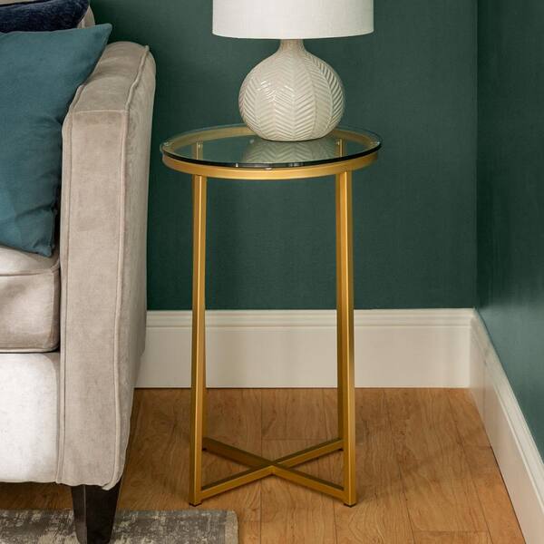Walker Edison Furniture Company 16, Gold Accent Side Table