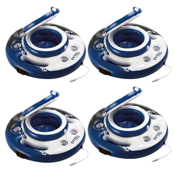 Intex Mega Chill Blue Inflatable Floating Beverage Pool Cooler (4-Pack)