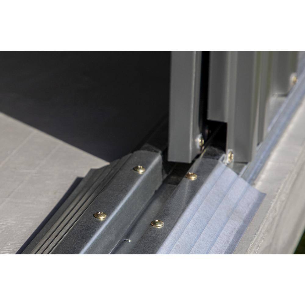 8 ft x 6 ft Charcoal Galvanized Steel Storage Shed Kit