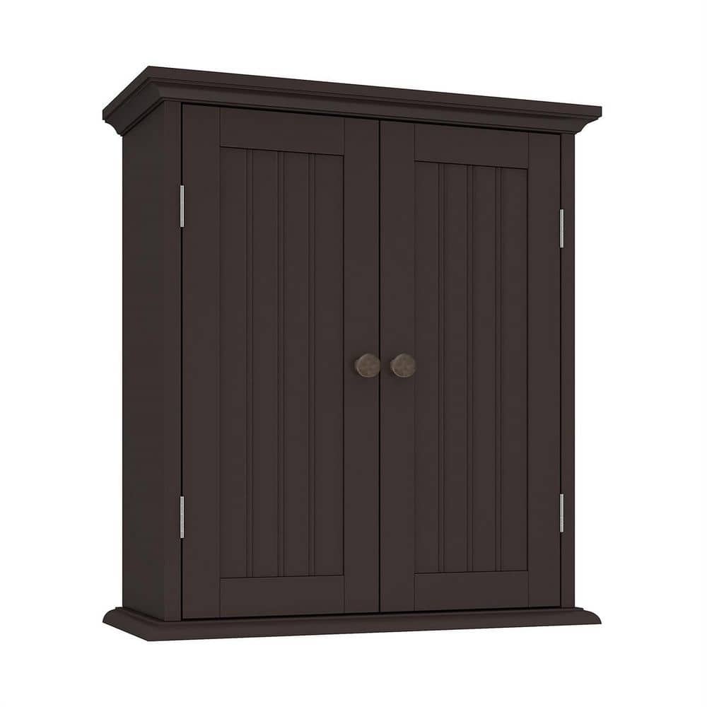 21.1 in. W x 8.8 in. D x 24 in. H Espresso Bathroom Over The Toilet Wall Ca
