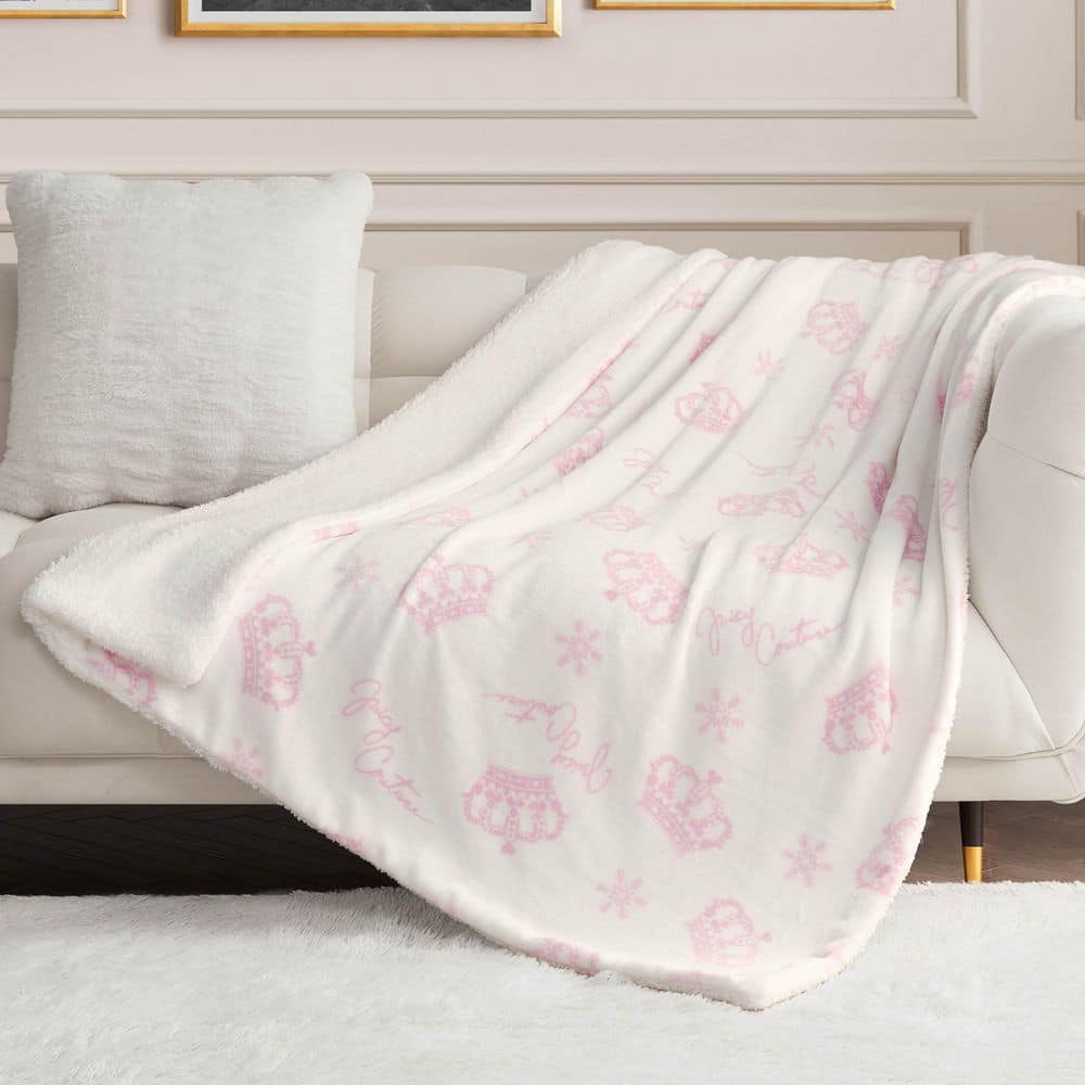 The Connecticut Home Company Couverture Jetée Réversible Peluche/sherpa – 229x229 Cm – Douce, Chaude, Lavable, Pour Lit Canapé