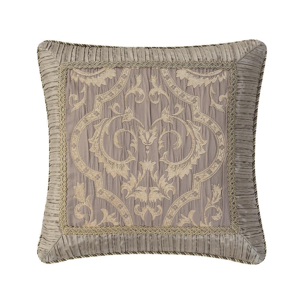 Taupe Jacquard and Taped Decorative Pillow Set