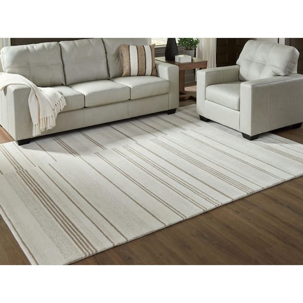 Gadence 8 ft. x 10 ft. Beige/Brown Striped Area Rug
