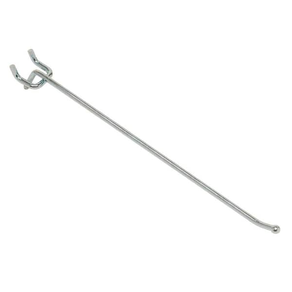 Everbilt 10 in. Zinc-Plated Steel Single Straight Peg Hook 1/4 in. Peg