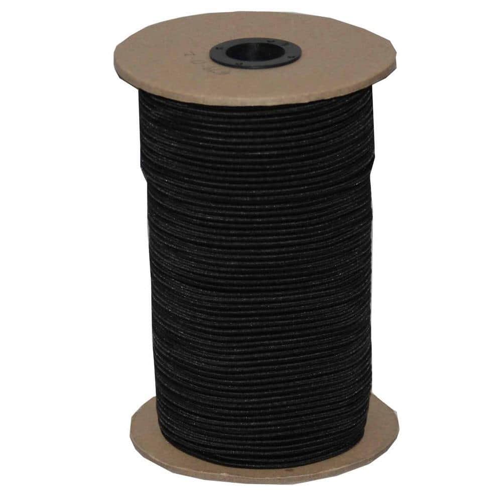 1/4" Black Shock Cord Marine Grade Bungee Tie Down Stretch Rope 50ft Power Cord 