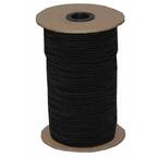 Synthetic Shock Cord with Polyester Jacket 1/8 Black (500 feet)