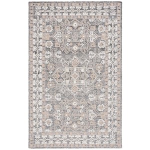 Antiquity Ivory/Brown 8 ft. x 10 ft. Border Ornate Area Rug
