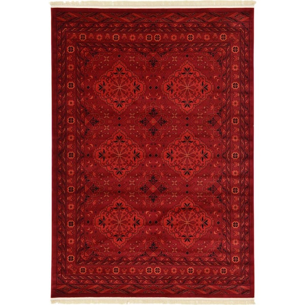 Unique Loom Tekke McKinley Red 7' 0 x 10' 0 Area Rug