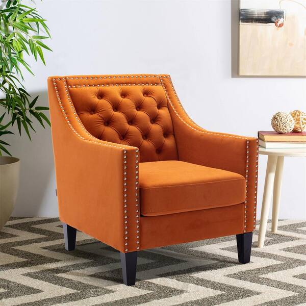 orange accent chairs living room