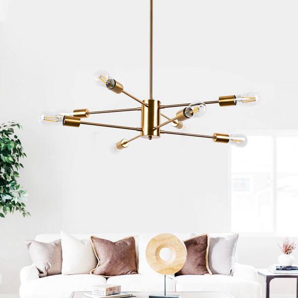 Emeritpro 8-Light Copper Industrial Branch Chandelier, E26 Base