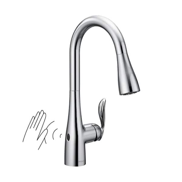 MOEN Arbor Touchless Single-Handle Pull-Down Sprayer Kitchen Faucet with MotionSense Wave in Chrome