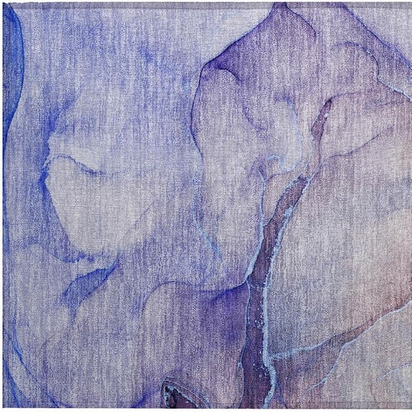 Blue and Brown 2 ft. x 3 ft. Abstract Indoor/Outdoor Area Rug