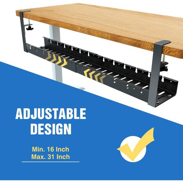 Cable Management Progressive Automations Heavy Duty Snake - Adjustable Desk Cable Organizer, Black Workspace Organization
