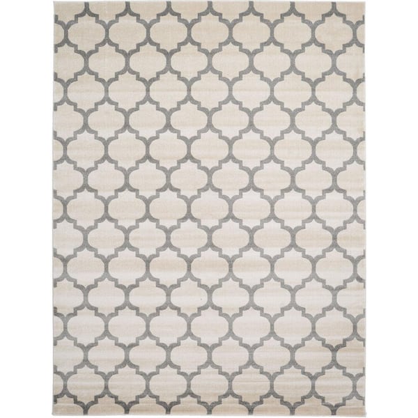 Unique Loom Trellis Philadelphia Beige/Gray 9' 0 x 12' 0 Area Rug