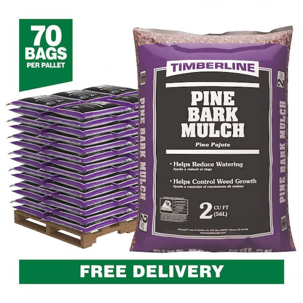 2 cu. ft. Pine Shredded Bagged Mulch (Pallet of 70 Bags)