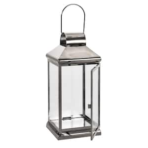 7.1 in. x 16.3 in. Silver Stainless Steel Outdoor Patio Lantern