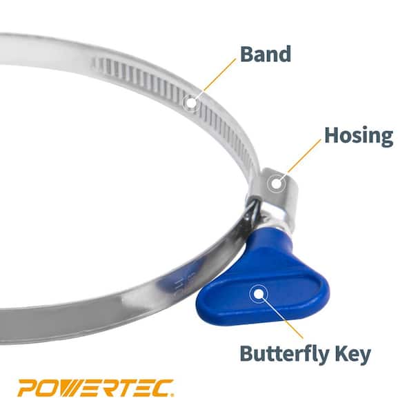 4 in. Y-Fitting Dust Collection Hose Connector with 5-PC 4 in. Key Hose Clamps