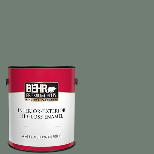 BEHR PREMIUM PLUS 1 gal. #N420-5 Boreal Hi-Gloss Enamel Interior/Exterior Paint
