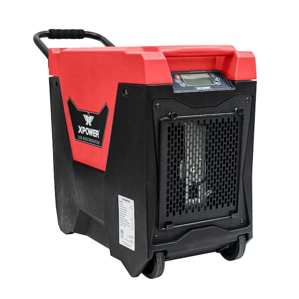 XPOWER 145-Pint LGR Commercial Dehumidifier with Auto Purge Pump, Handle and Wheels for Water Damage Restoration