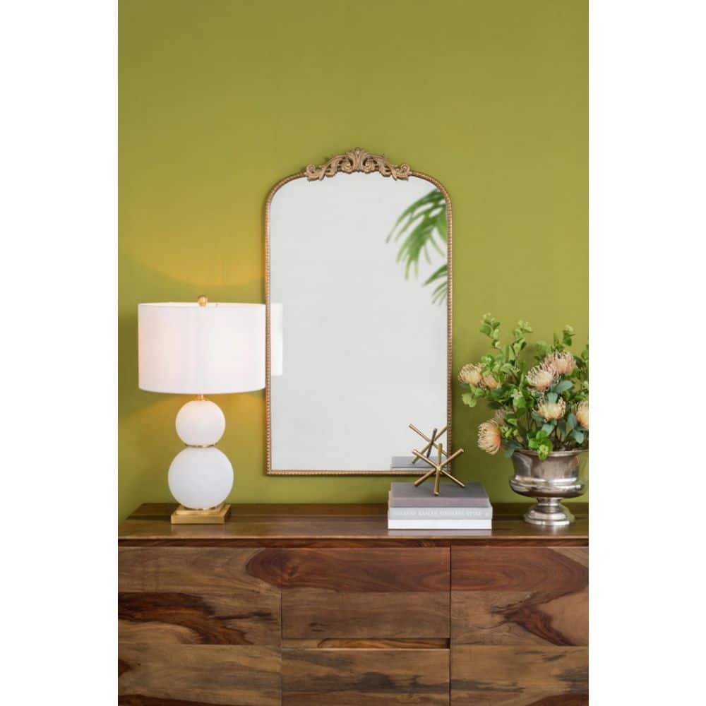 Gold Rectangular Wood Framed Wall Mirror 24" x 42"
