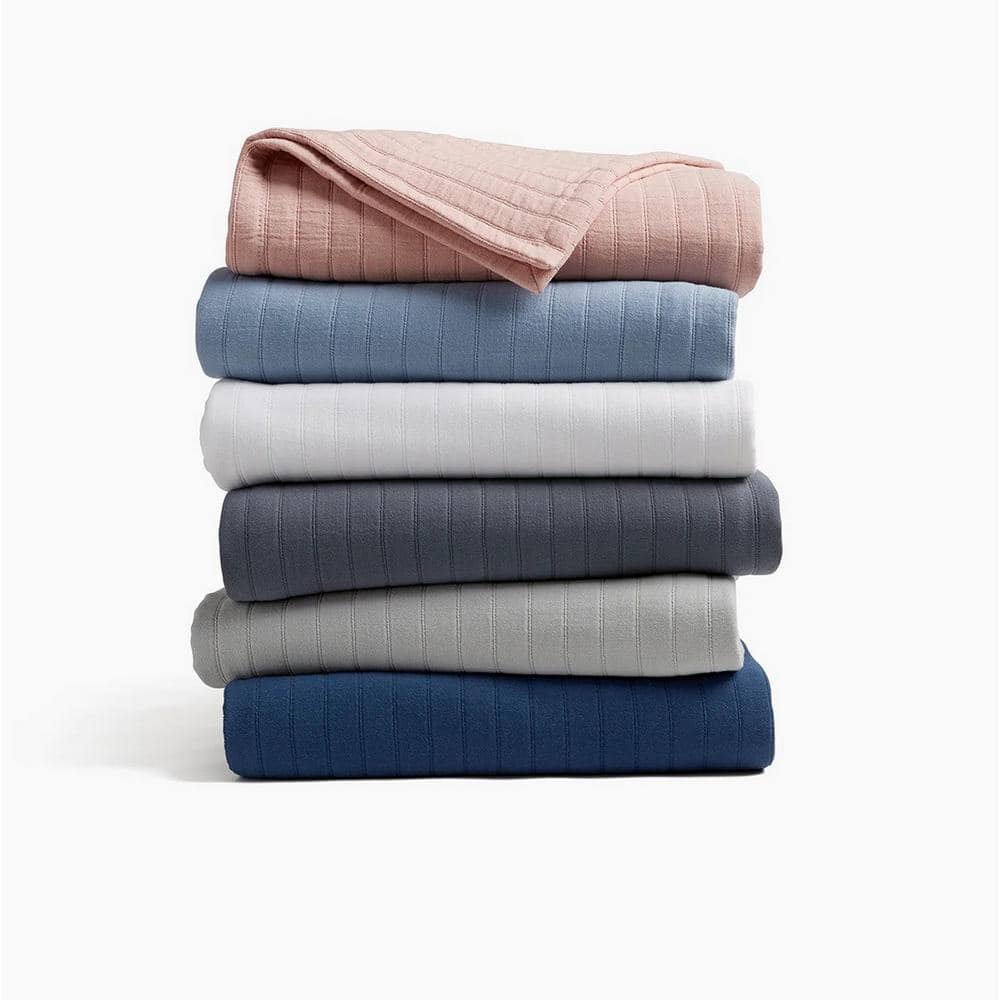 Gray Organic Cotton Twin XL Reversible Blanket