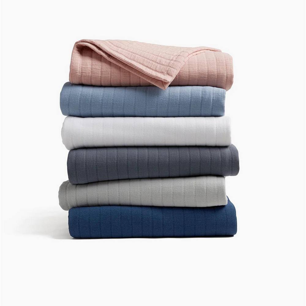 Gray Organic Cotton Twin XL Reversible Blanket