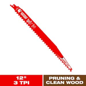 12 in. 3 TPI Demo Demon Carbide Teeth Reciprocating Saw Blade for Pruning and Clean Wood