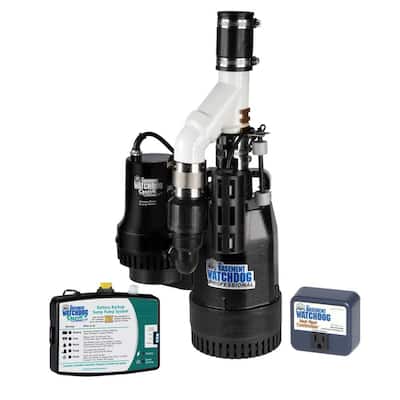 Big Combo Connect 1/2 HP Primary and Battery Backup Sump Pump System with Smart Wi-Fi Capable Monitoring Controller