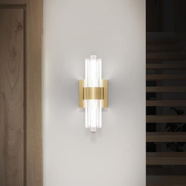 Dorado Modern 1-Light Dimmable Gold Integrated LED 3 CCT Wall Sconce for Bathroom