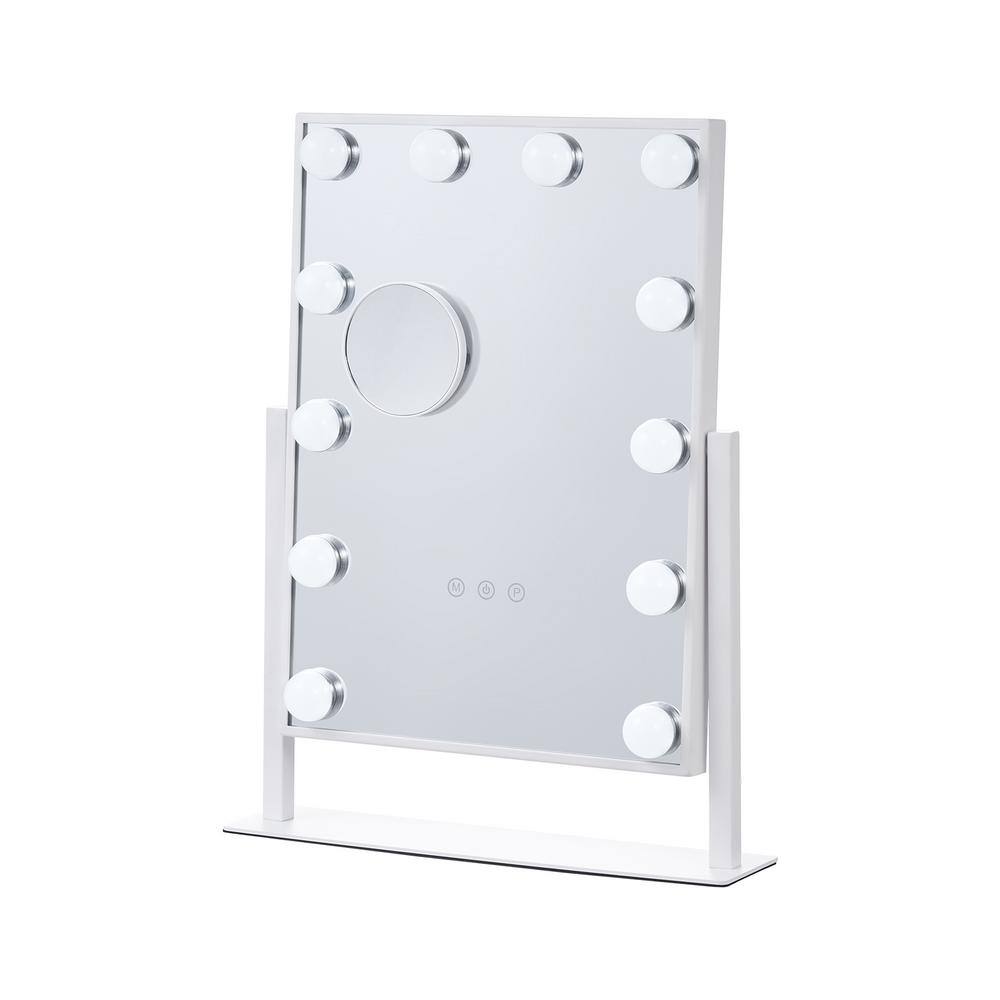 Hollywood Vanity Mirror with Lights, White, 14.3 in. W x 3.3 in. H, Modern, Classic, Square, Carbon, Cosmetic Mirror price history on PriceWatchPro