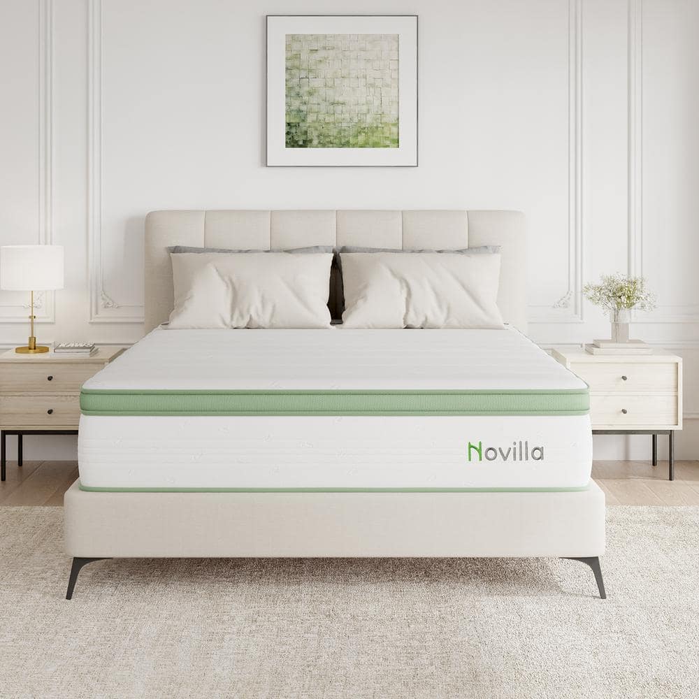 Novilla King Medium Gel Memory Foam Hybrid Mattress 14 in. Bed-in-a-Box Mattress