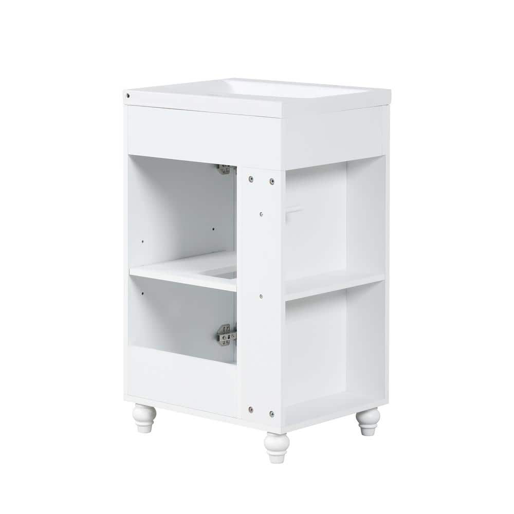 White MDF Freestanding Bathroom Vanity with Ceramic Sink