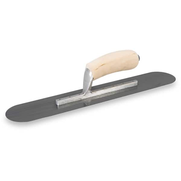 MARSHALLTOWN 16 in. x 3 in. Blue Steel Pool Trowel - Wood Handle