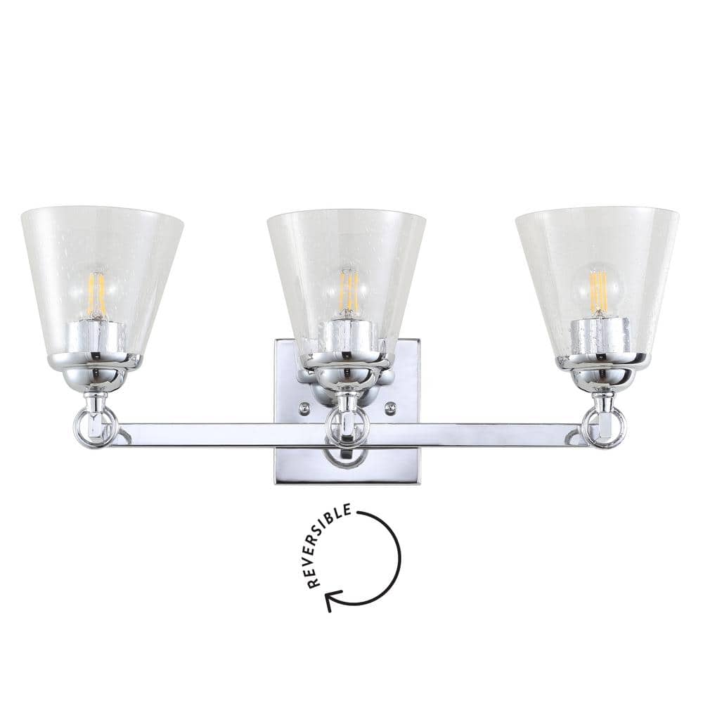 Marion 21" Polished Chrome 3-Light Vanity Sconce with Clear Glass