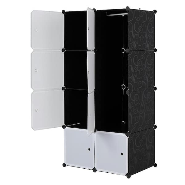 Winado 70 in. H x 18.5 in. W x 55.9 in. D White Plastic Portable Closet with Cube Organizer