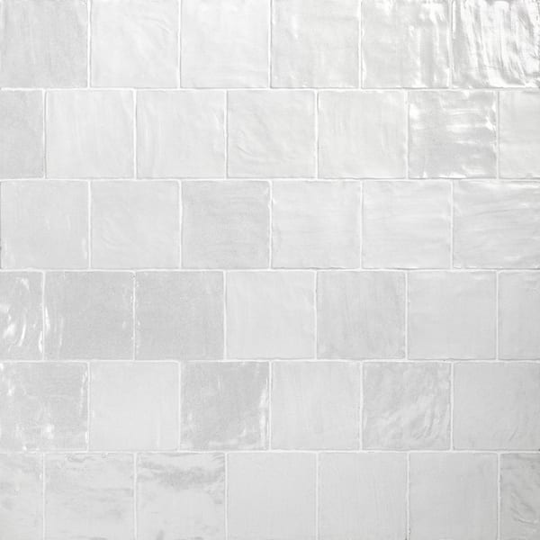 Ivy Hill Tile Amagansett Gin White 4 in. x 4 in. Mixed Finish Ceramic Wall Tile (5.38 Sq. Ft. / Case)