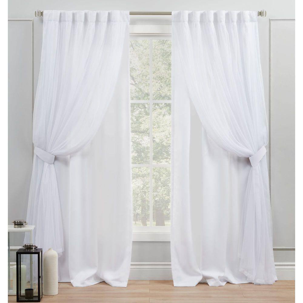 Catarina Winter White Solid Lined Room Darkening Hidden Tab / Rod Pocket Curtain, 52 in. W x 96 in. L (Set of 2) price history on PriceWatchPro