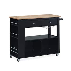 Cato Black Bar Cart with Drawers