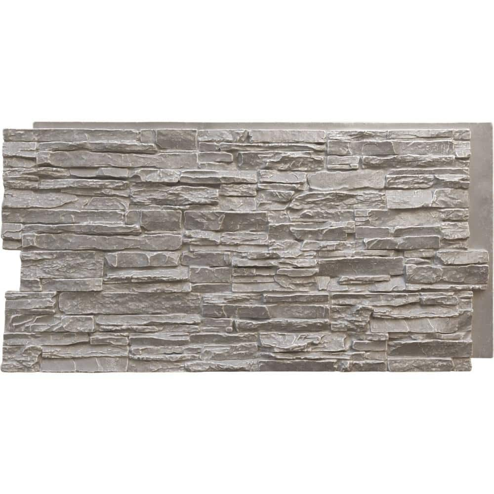 Ekena Millwork Canyon Ridge 45 3/4 in. x 1 1/4 in. Grey Granite Stacked ...