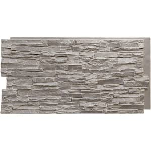 Canyon Ridge 45 3/4 in. x 1 1/4 in. Grey Granite Stacked Stone, StoneWall Faux Stone Siding Panel