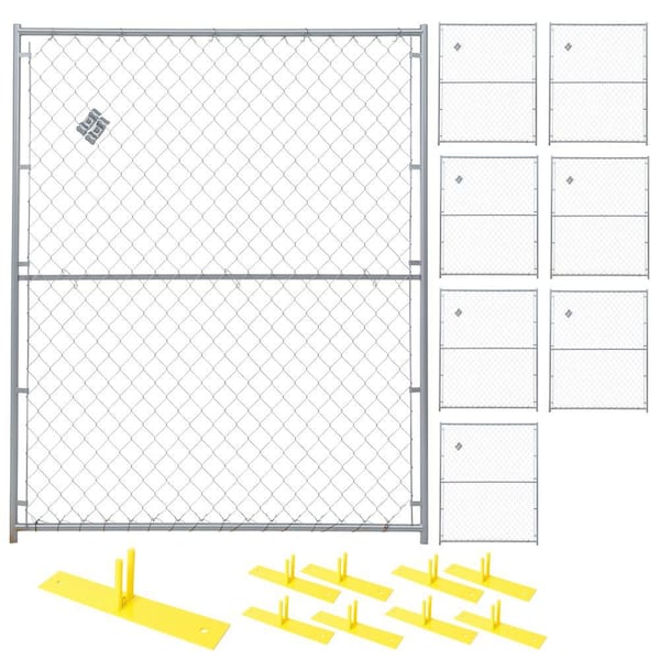 Perimeter Patrol 6 ft. x 40 ft. 8-Panel Powder-Coated Chain Link Temporary Fencing