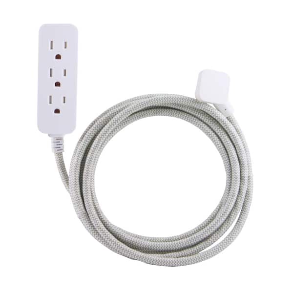 Cordinate 10 ft. 16/3 Designer 250J 3 -Outlet Surge Protector Power Strip, White