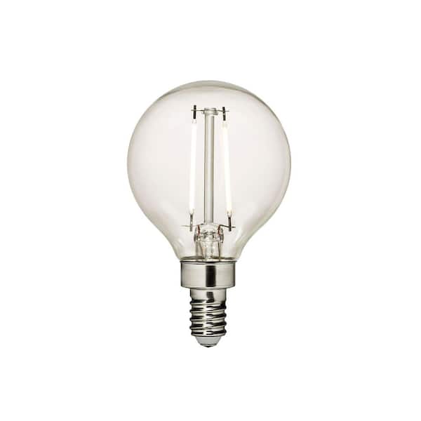 2.5-Watt Equivalent G16.5 Shape E12 Base Dimmable Clear LED Light Bulb 3000K Warm White (1-Pack)